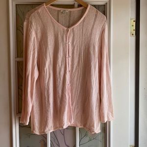 J Jill Pale Pink Cardigan XLP